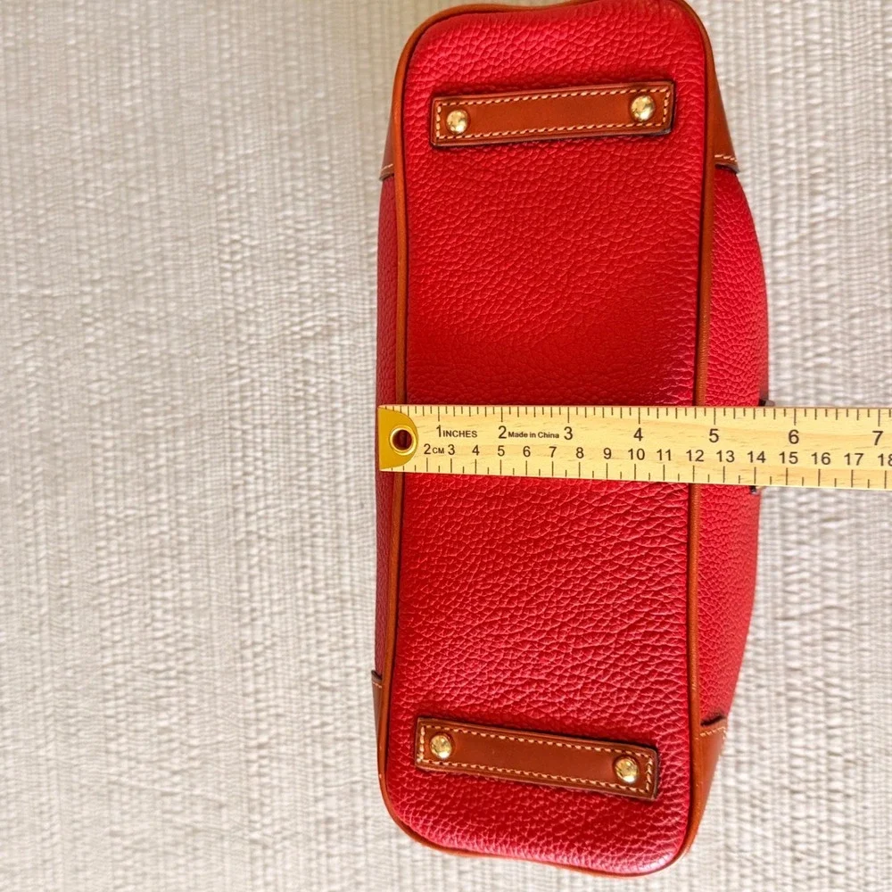 New Dooney & Bourke Women's Red Pebbled Leather Hobo Shoulder Bag Gold Hardware